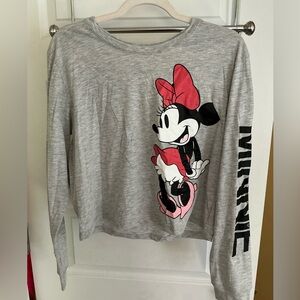 Disney Minnie Mouse Gray and Pink Women’s Shirt